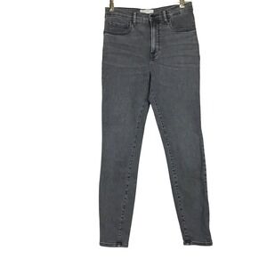 Everlane High Rise Skinny Jeans Black Wash Denim Size 29 Tall